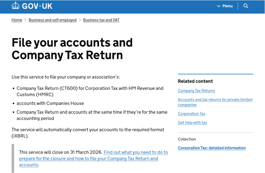 Company Tax Return до HMRC